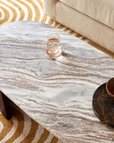 Adalynn Marble Coffee Table with Mango Wood