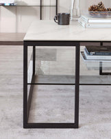 Georgia White Marbled Ceramic Coffee Table