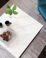 Georgia White Marbled Ceramic Coffee Table