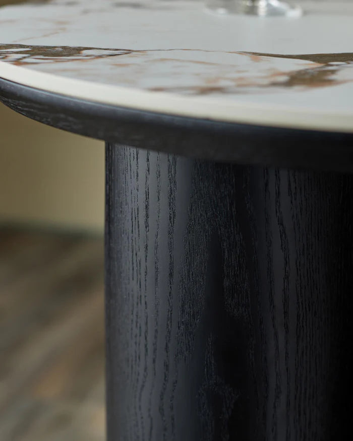Lena White Calacatta Ceramic Side Table