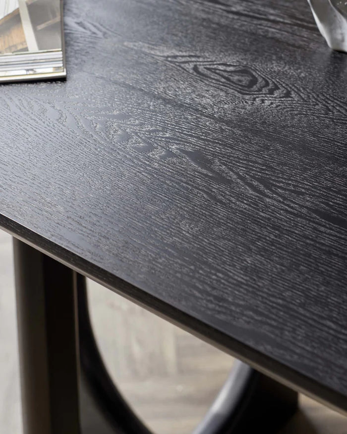 Orlan 8 Seater Fixed Dining Table Black Ash