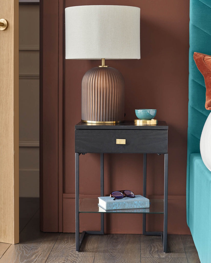 Odele Dark Grey Bedside Table