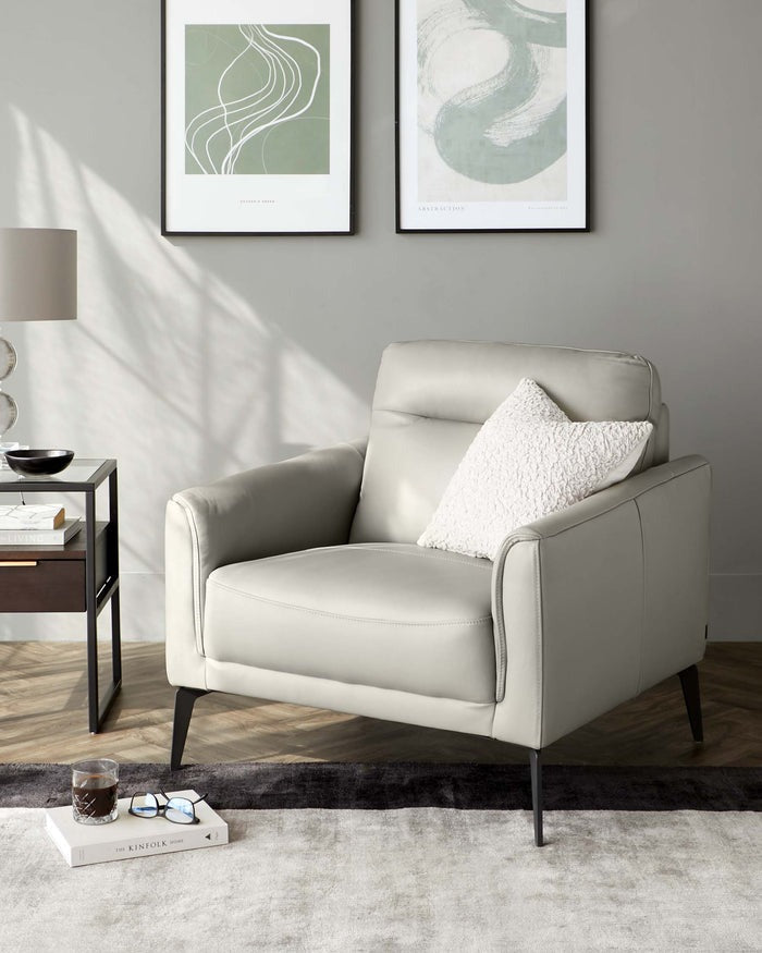 Brooks Light Grey Fabric Armchair