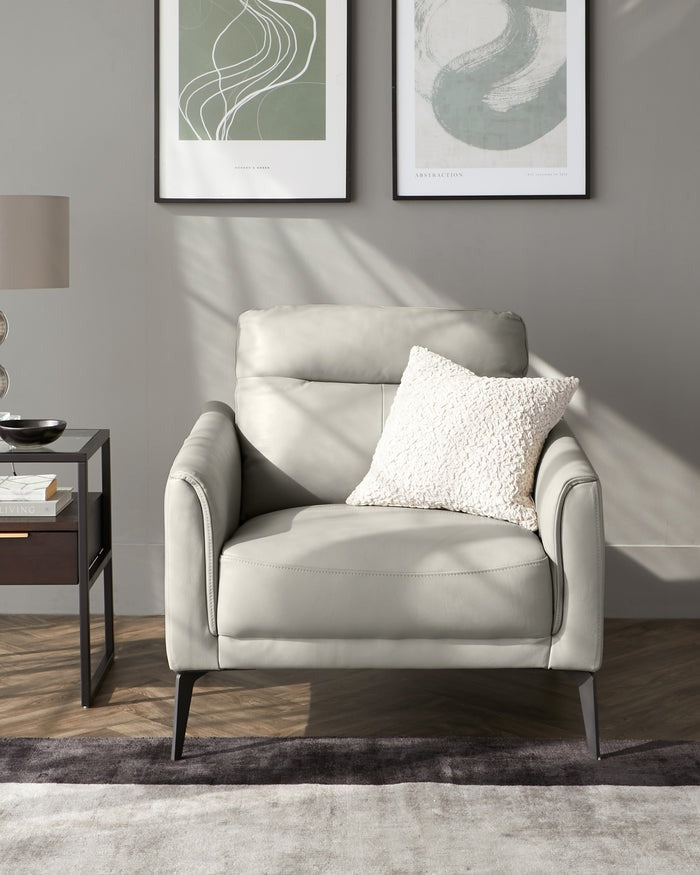 Brooks Light Grey Fabric Armchair