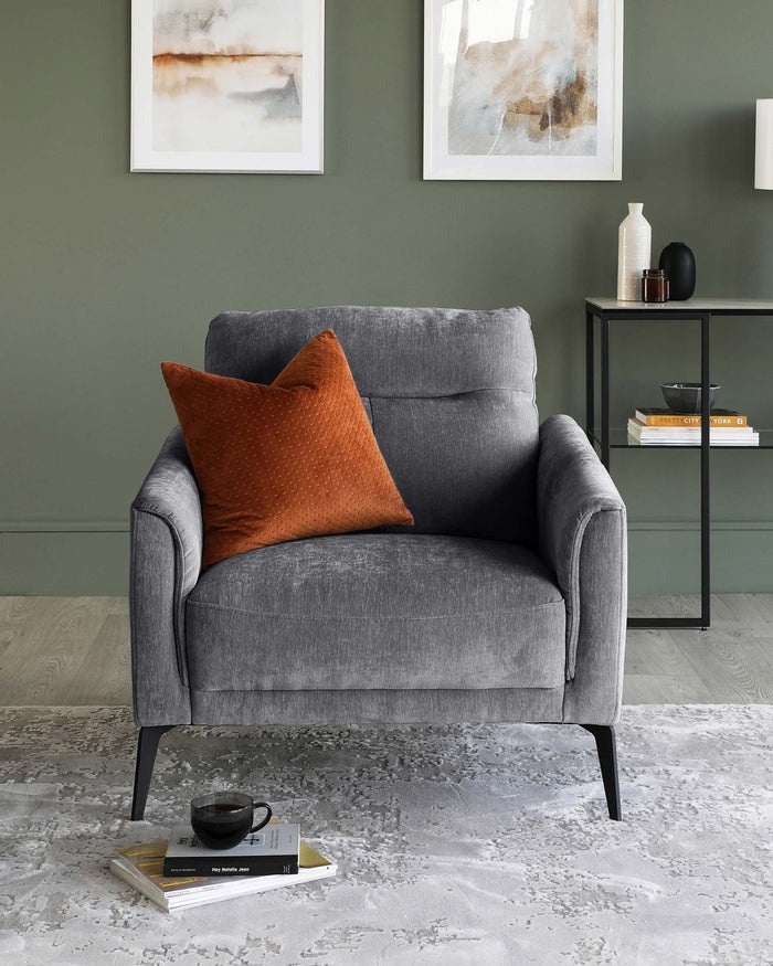 Brooks Light Grey Fabric Armchair