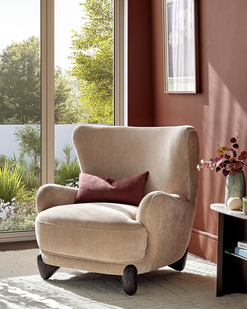 Harlan Champagne Fabric Accent Chair