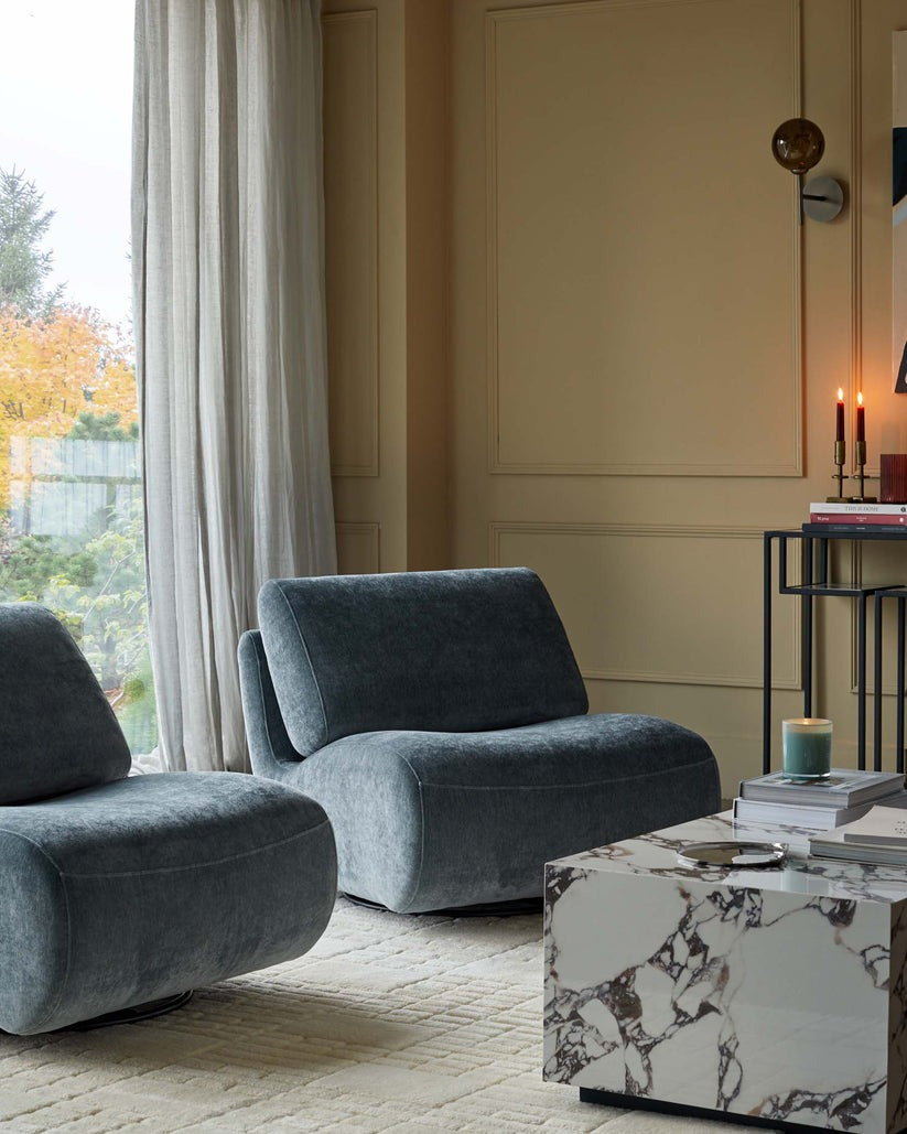 Frances Fabric Swivel Accent Chair