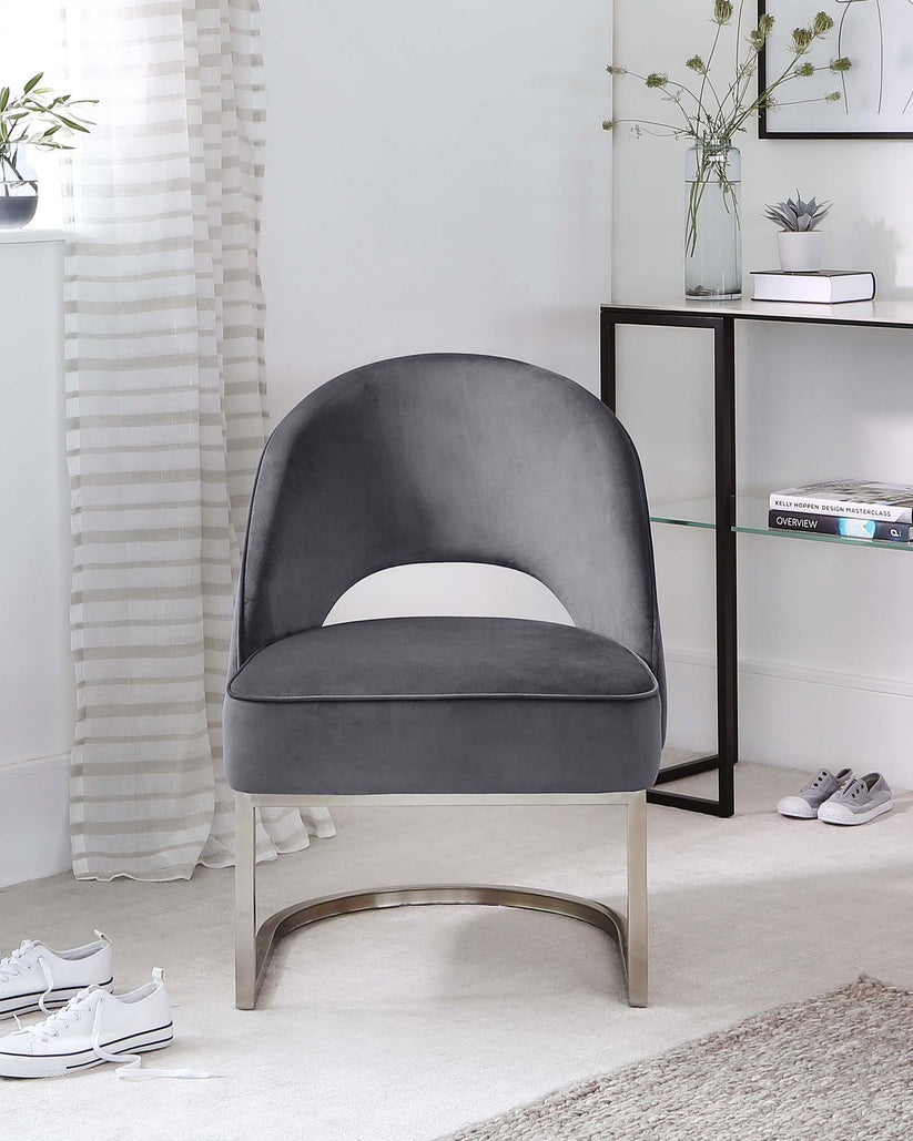 Clover Cantilever Velvet Accent Chair