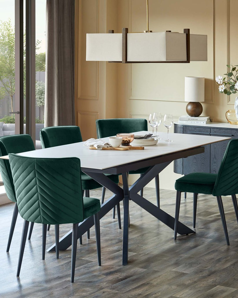 Serena Velvet Metal Dining Chair - 2 Set
