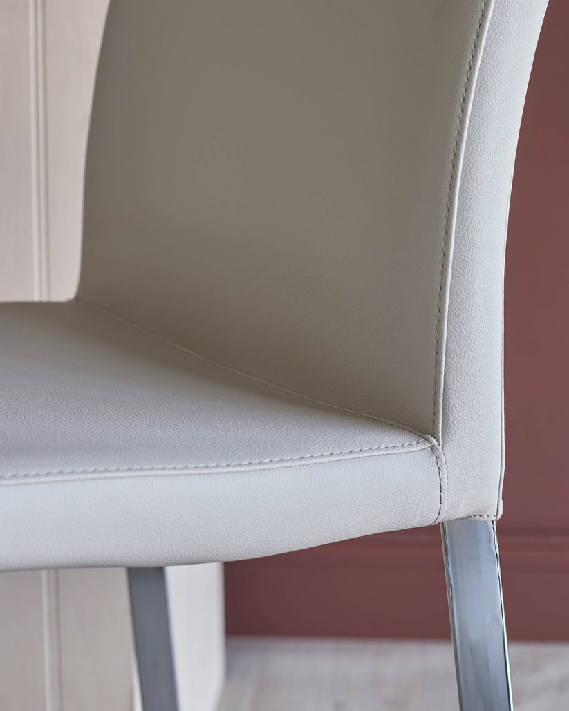Elise Faux & Chrome Leather Dining Chair - 2 Set