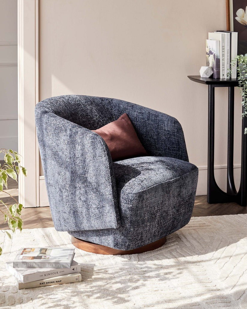Natalia Chunky Weave Swivel Accent Chair