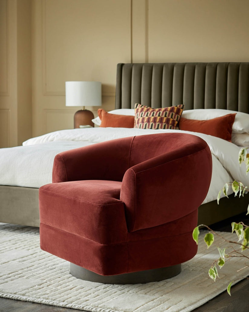 Callan Velvet Swivel Accent Chair