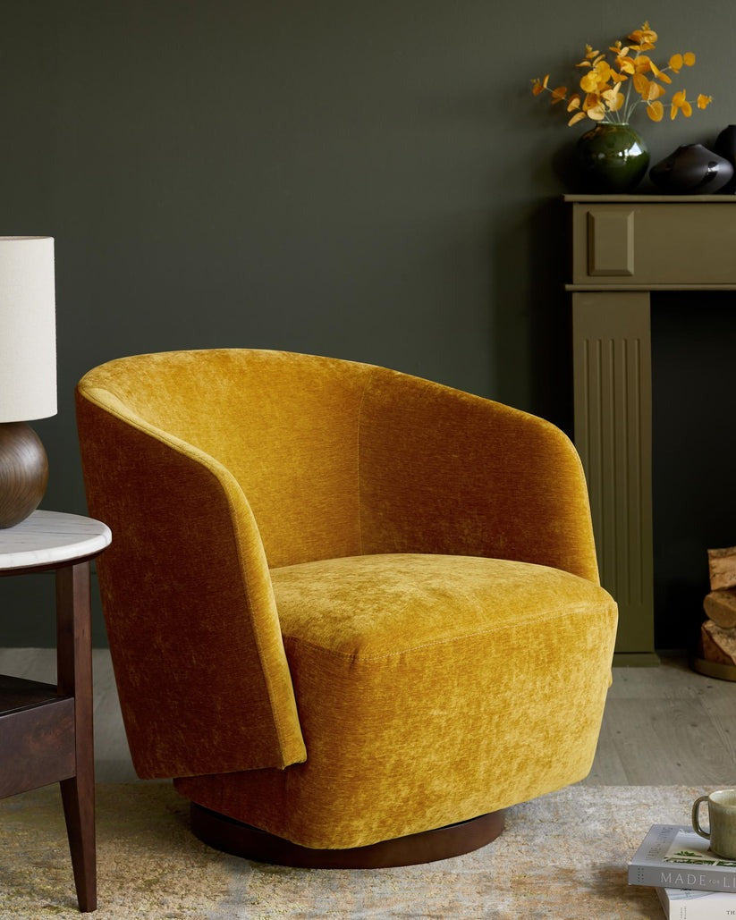 Natalia Chenille Swivel Accent Chair