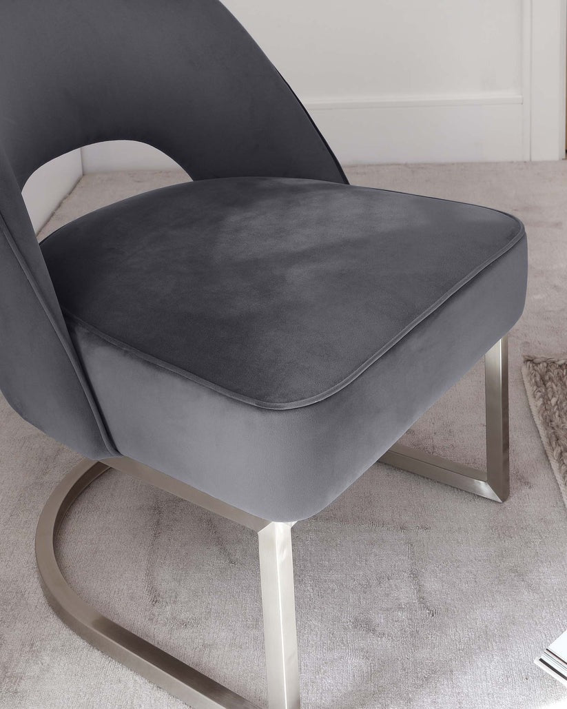 Clover Cantilever Velvet Accent Chair