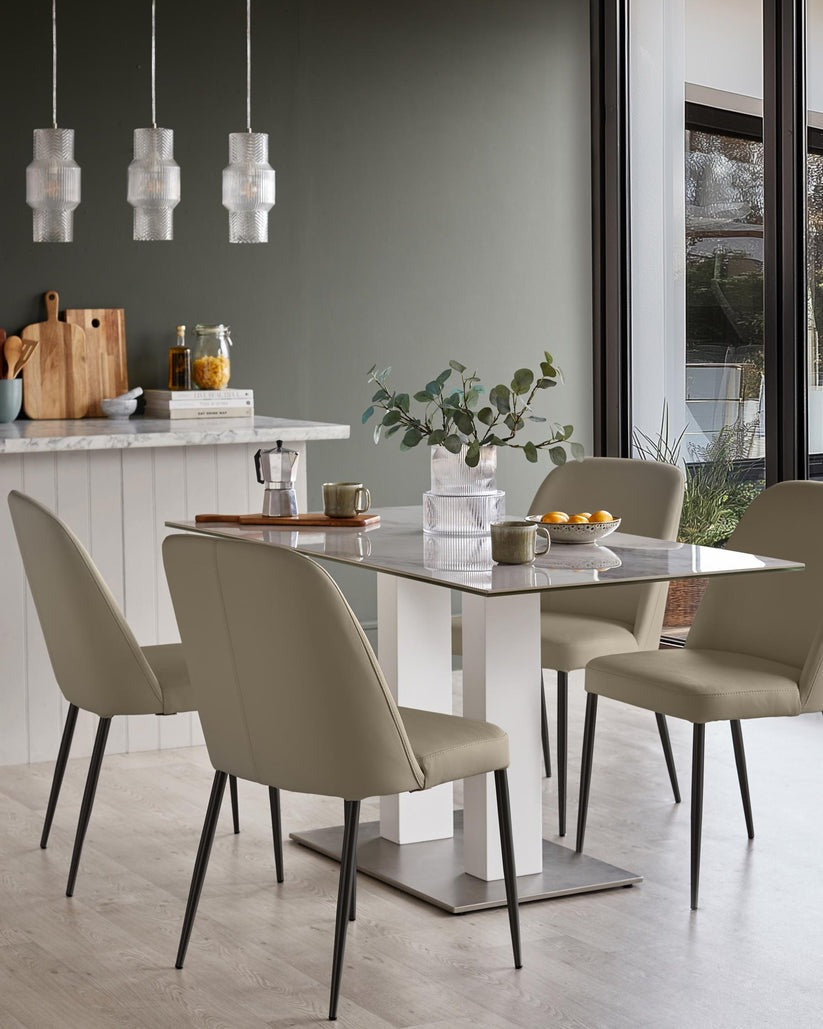 Deco Leather Dining Chair - 2 Set