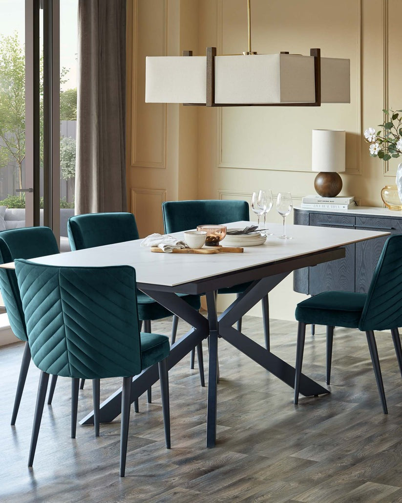 Serena Velvet Metal Dining Chair - 2 Set