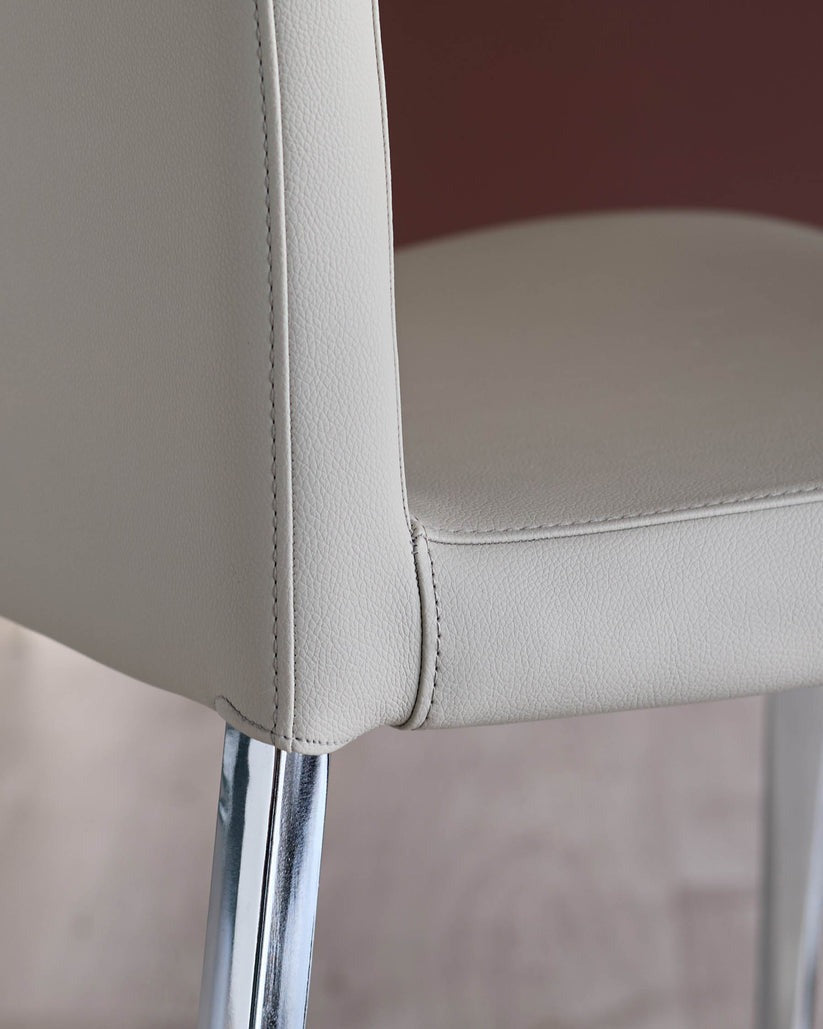 Elise Faux & Chrome Leather Dining Chair - 2 Set