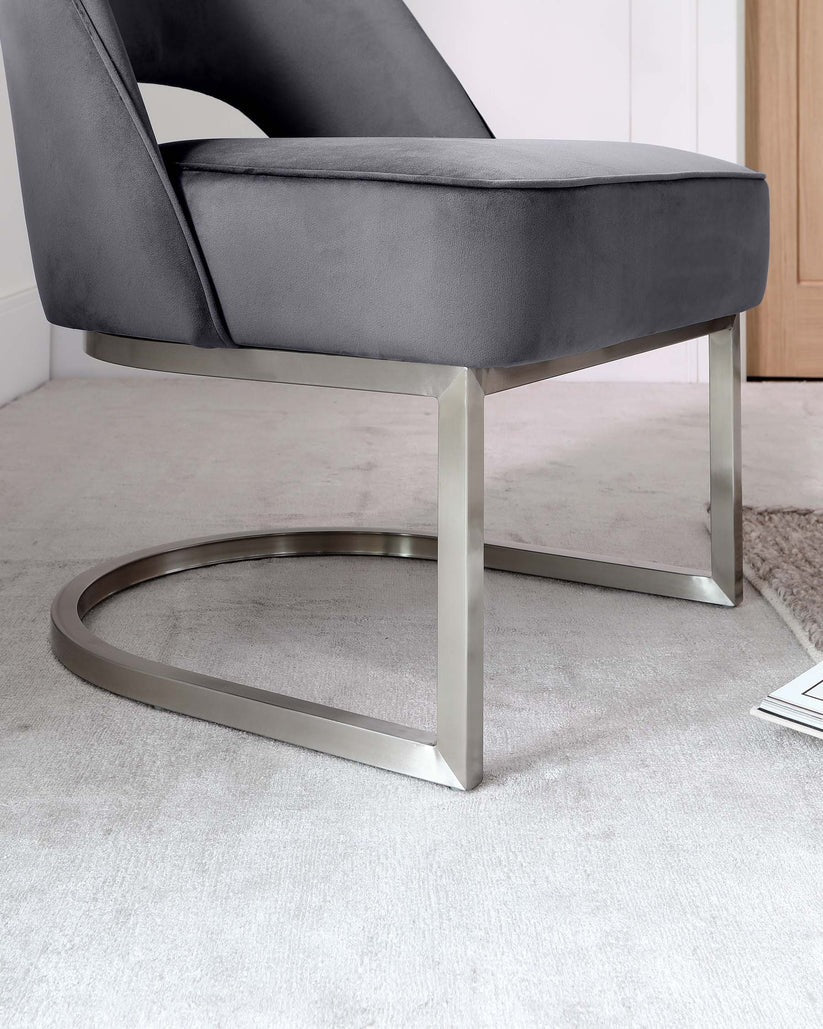 Clover Cantilever Velvet Accent Chair