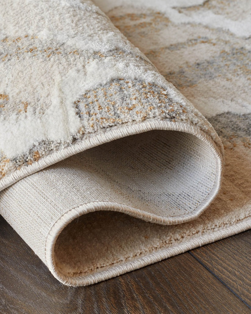 Eden Soft Silver Textured Large Rug