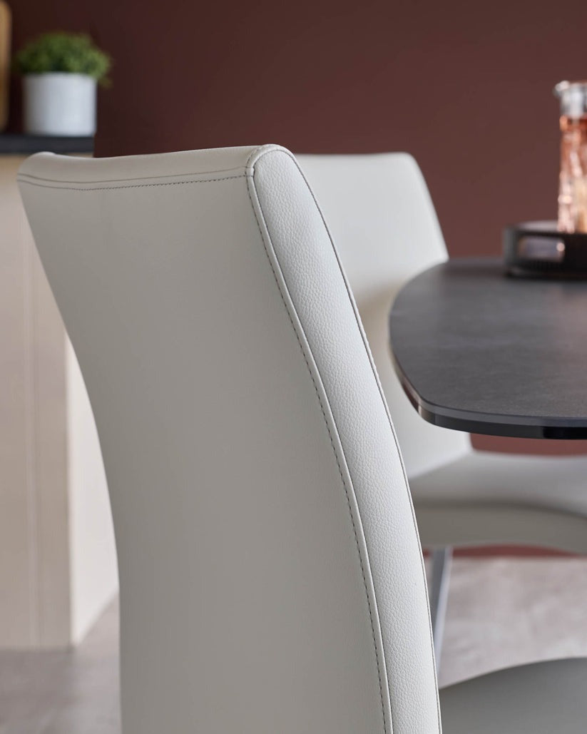 Elise Faux & Chrome Leather Dining Chair - 2 Set