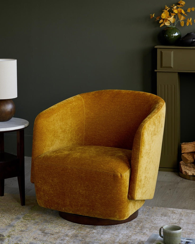 Natalia Chenille Swivel Accent Chair