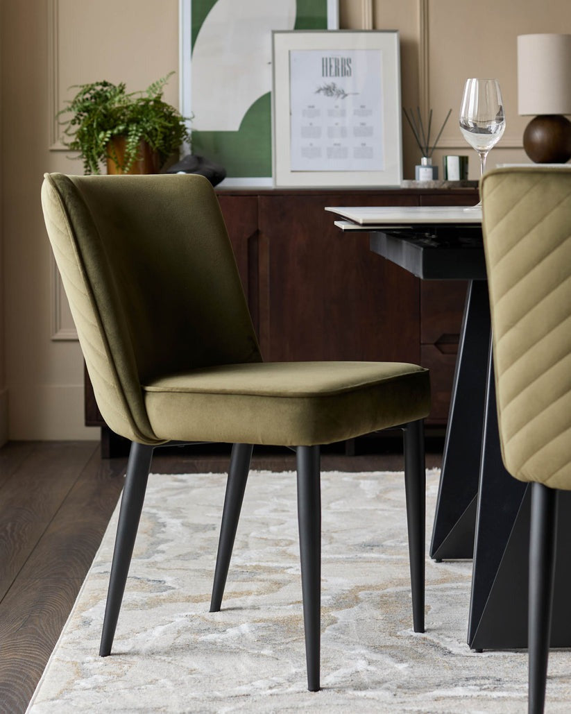 Serena Velvet Metal Dining Chair - 2 Set