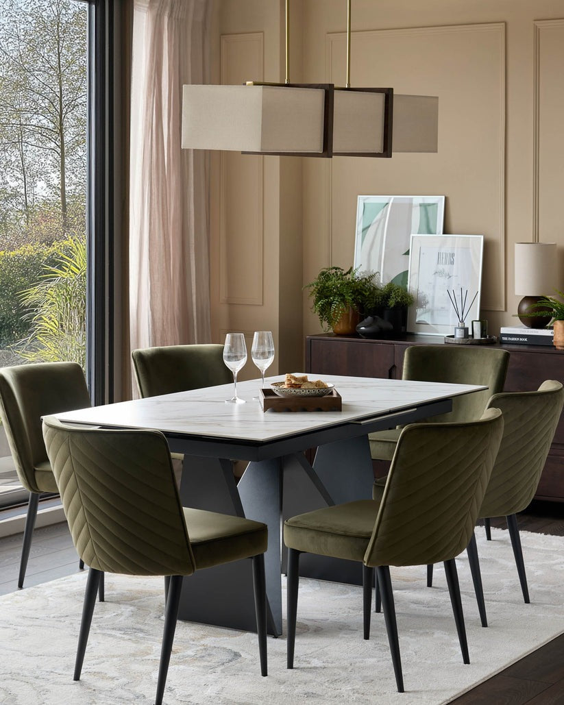 Serena Velvet Metal Dining Chair - 2 Set