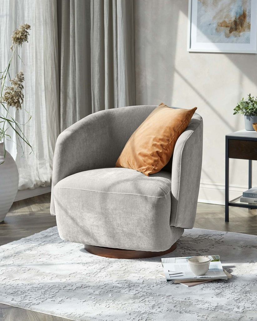 Natalia Chenille Swivel Accent Chair