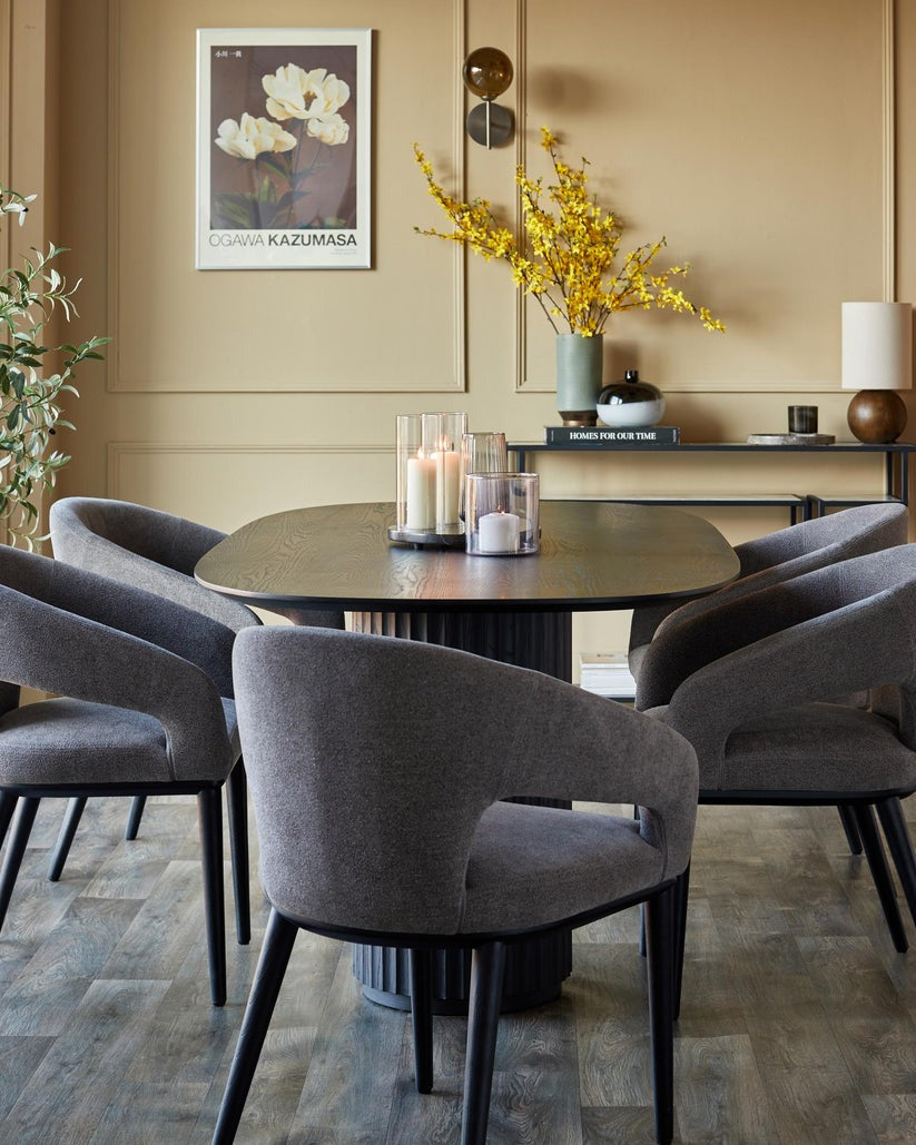 Heath Dark Grey Boucle Dining Chair