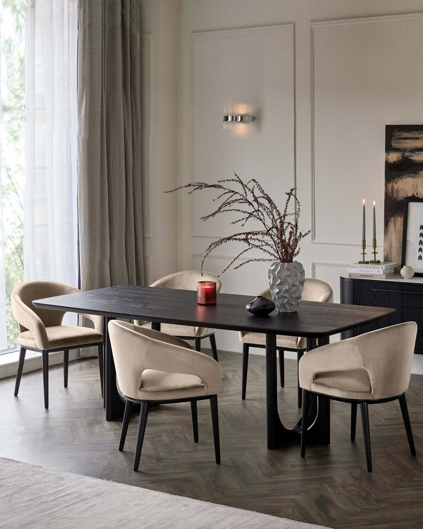 Heath Black Wood Dining Chair