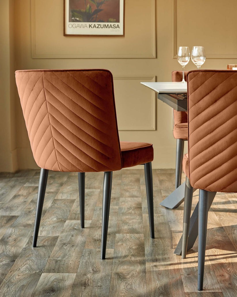 Serena Velvet Metal Dining Chair - 2 Set