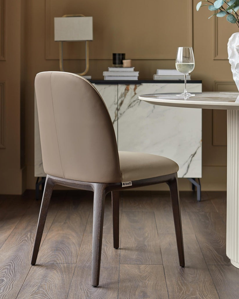 Emerson Natural & Mocha Leather Dining Chair - 2 Set