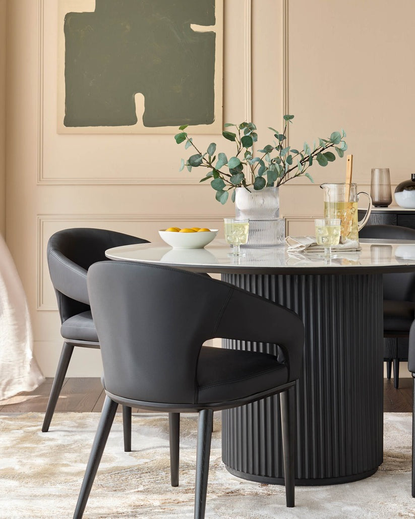 Heath Black Faux Leather Dining Chair
