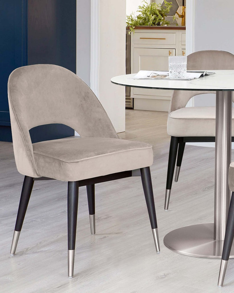 Clover Velvet Stainless Steel Dining Chair - 2 Set