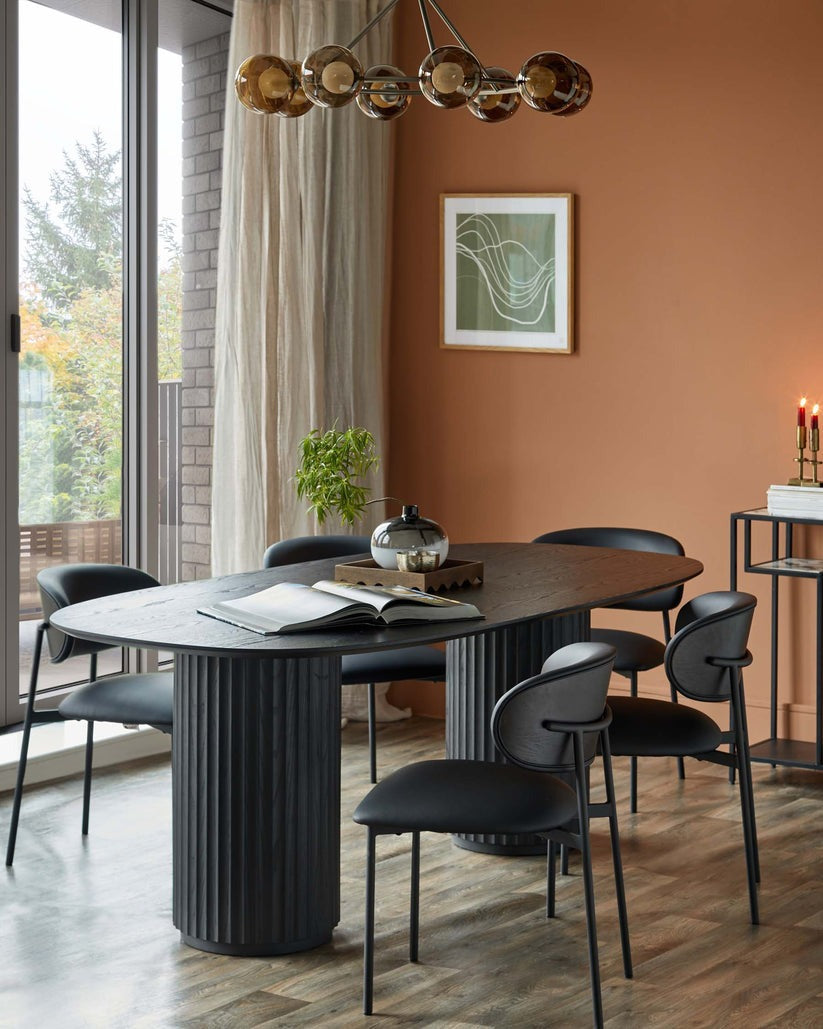 Cree Black Faux Leather Dining Chair - 2 Set