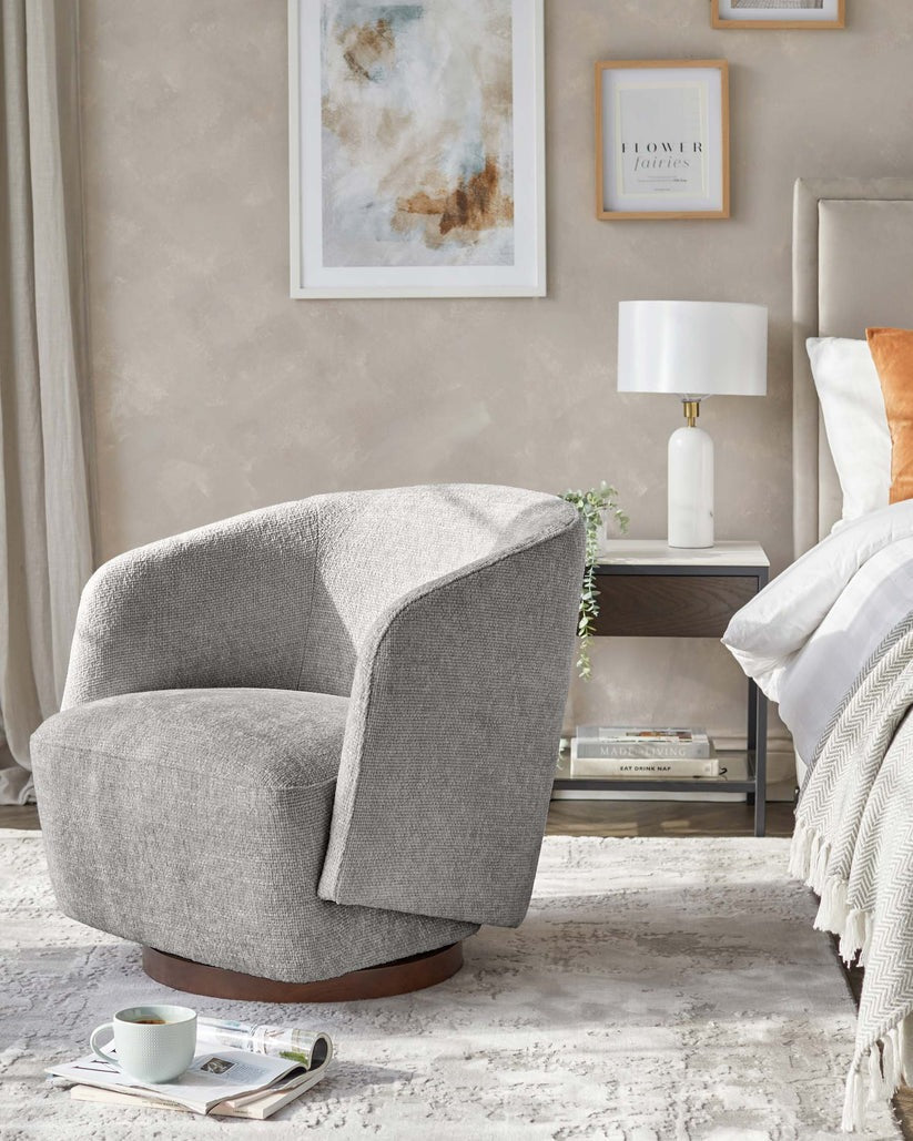 Natalia Chunky Weave Swivel Accent Chair
