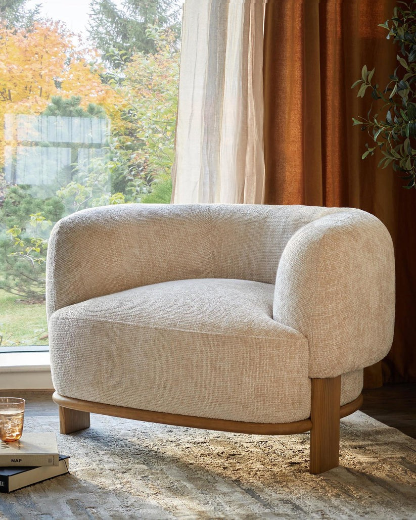 Florence Natural Fabric Armchair