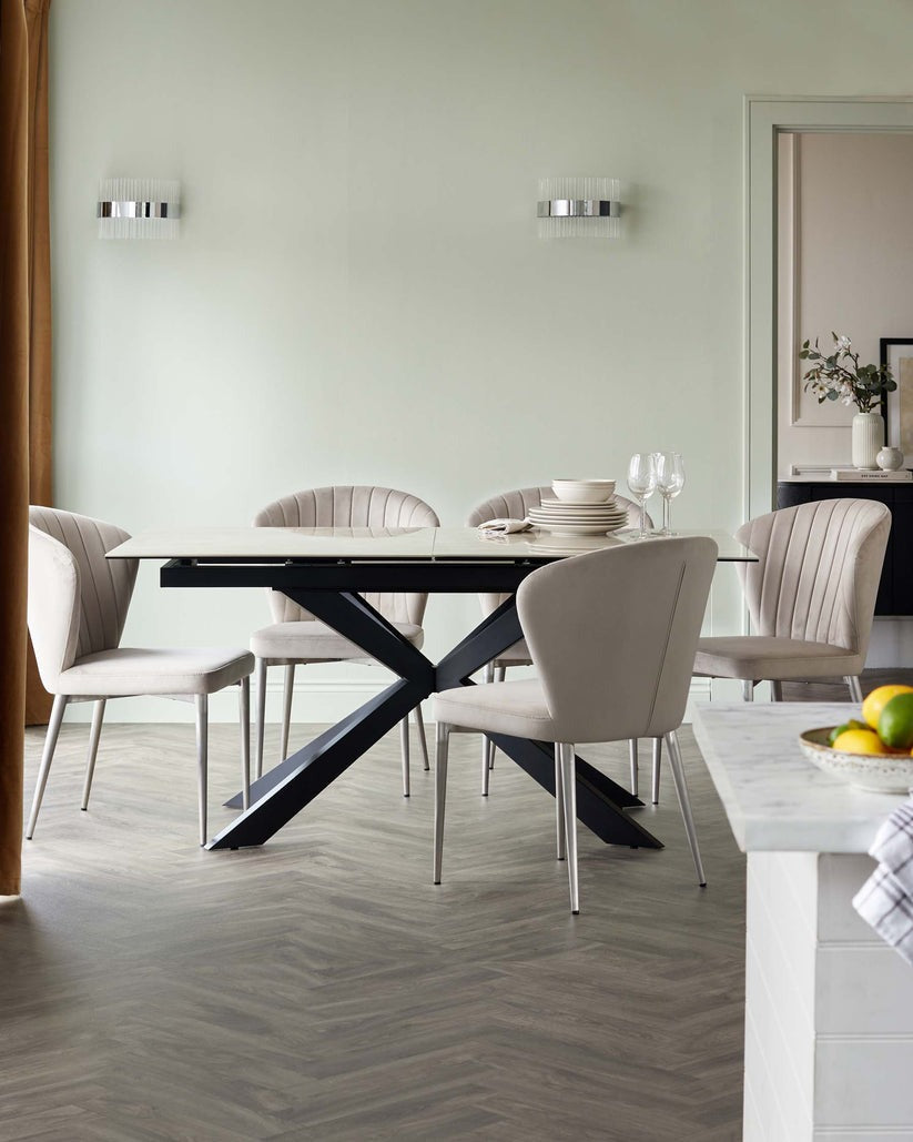 Harper Plush Velvet Stainless Steel Dining Chair - 2 Set