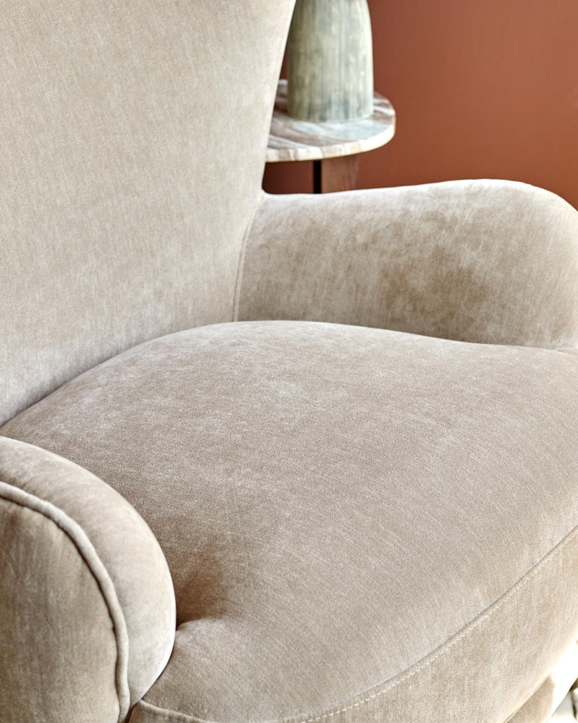 Harlan Champagne Fabric Accent Chair