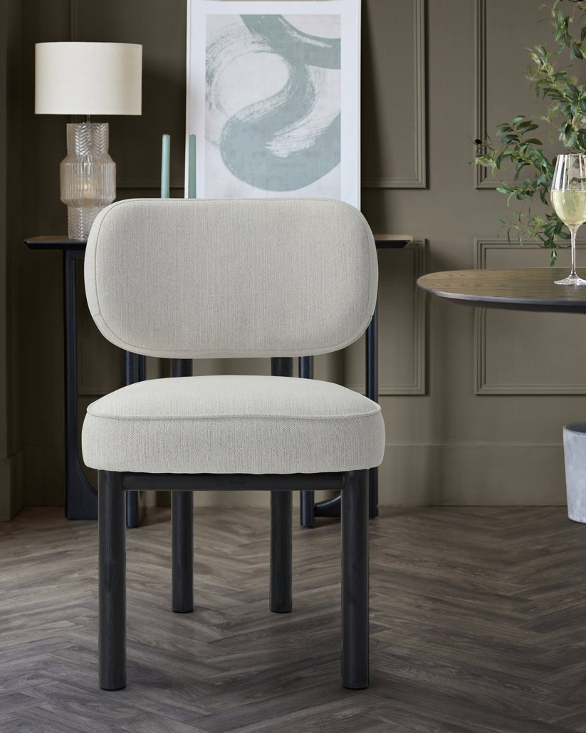 Henley Ivory Dual Tone Fabric Dining Chair - 2 Set