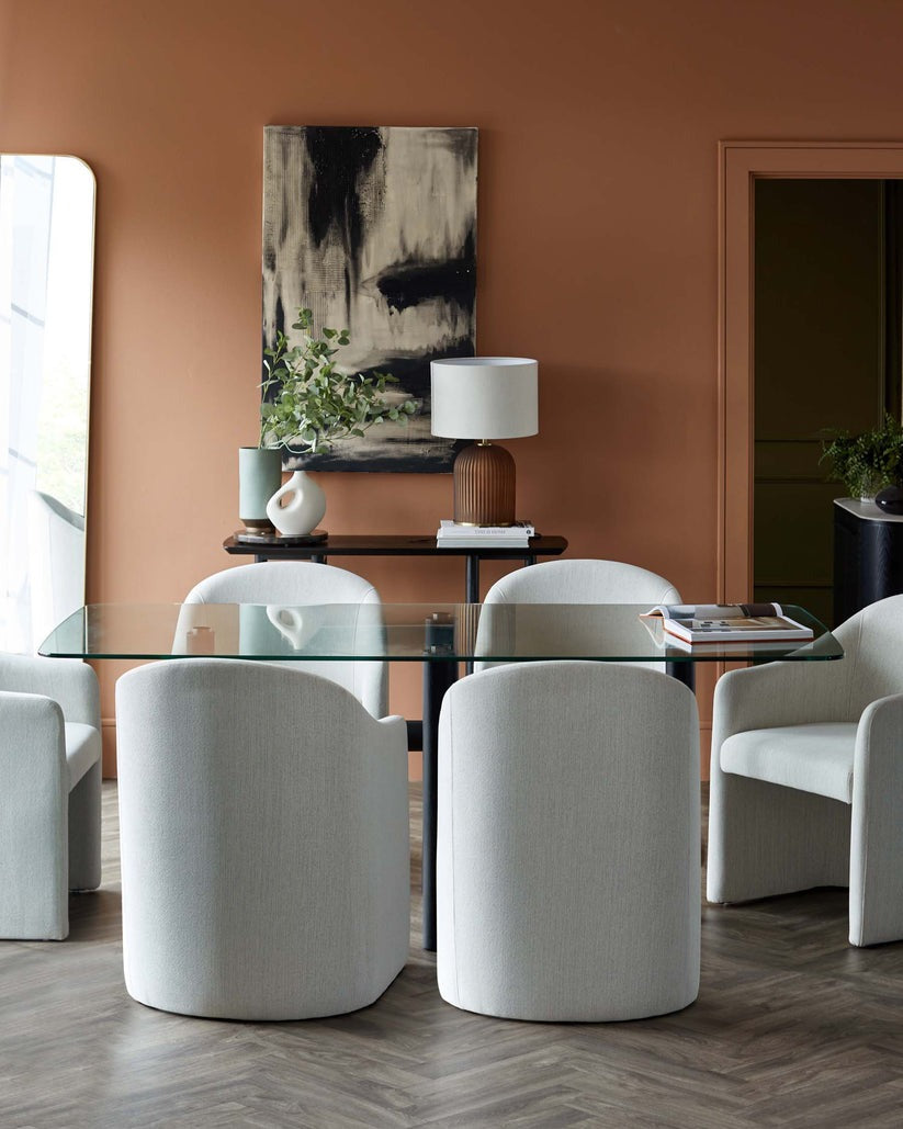 Freya Ivory Dual Tone Fabric Dining Chair