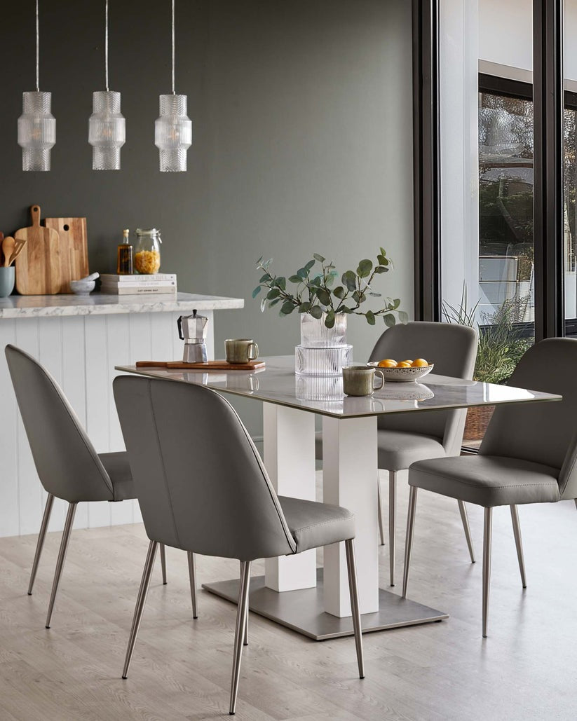 Deco Leather Dining Chair - 2 Set