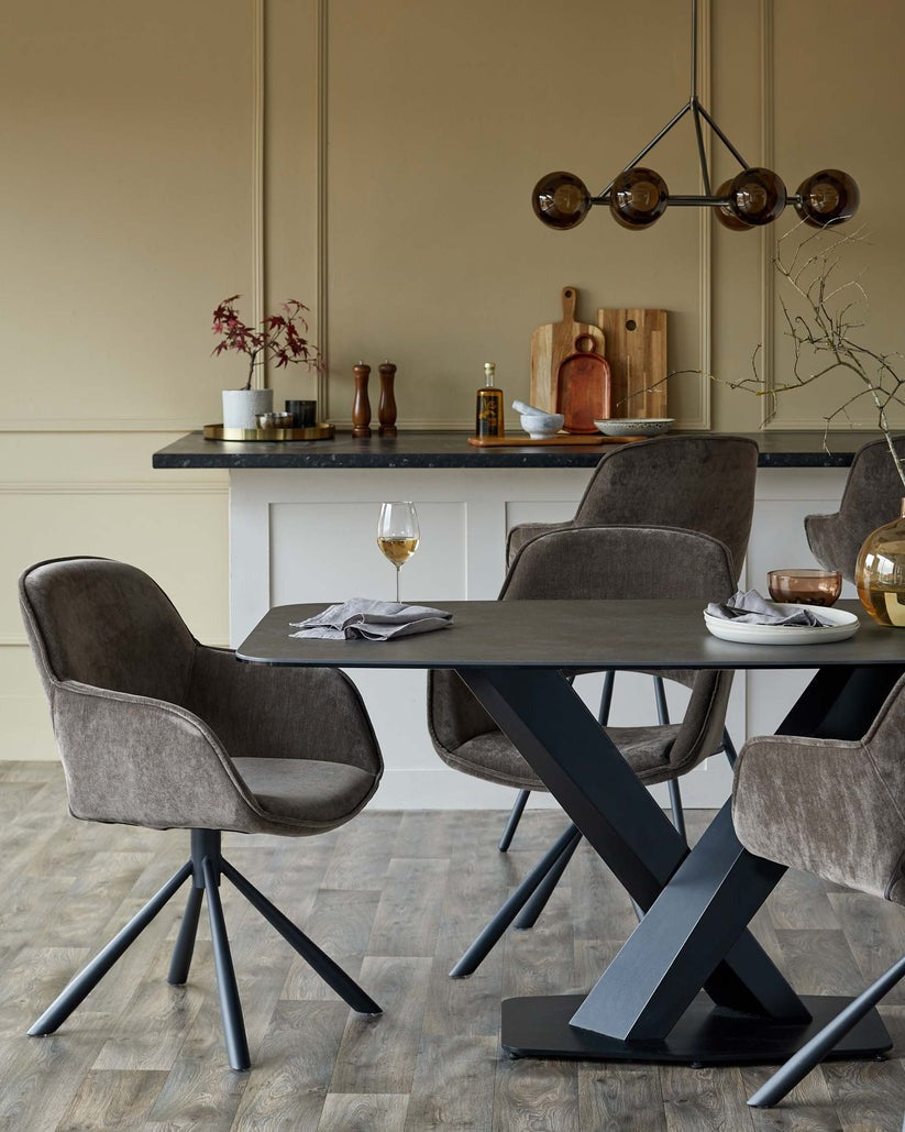 Marlow Fabric Swivel Dining Chair - 2 Set