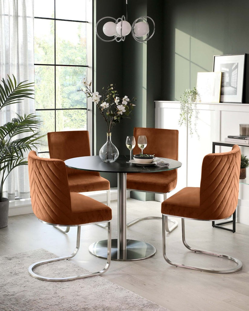 Florin Rust Velvet Dining Chair