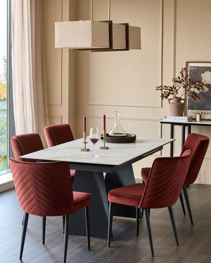Serena Velvet Metal Dining Chair - 2 Set