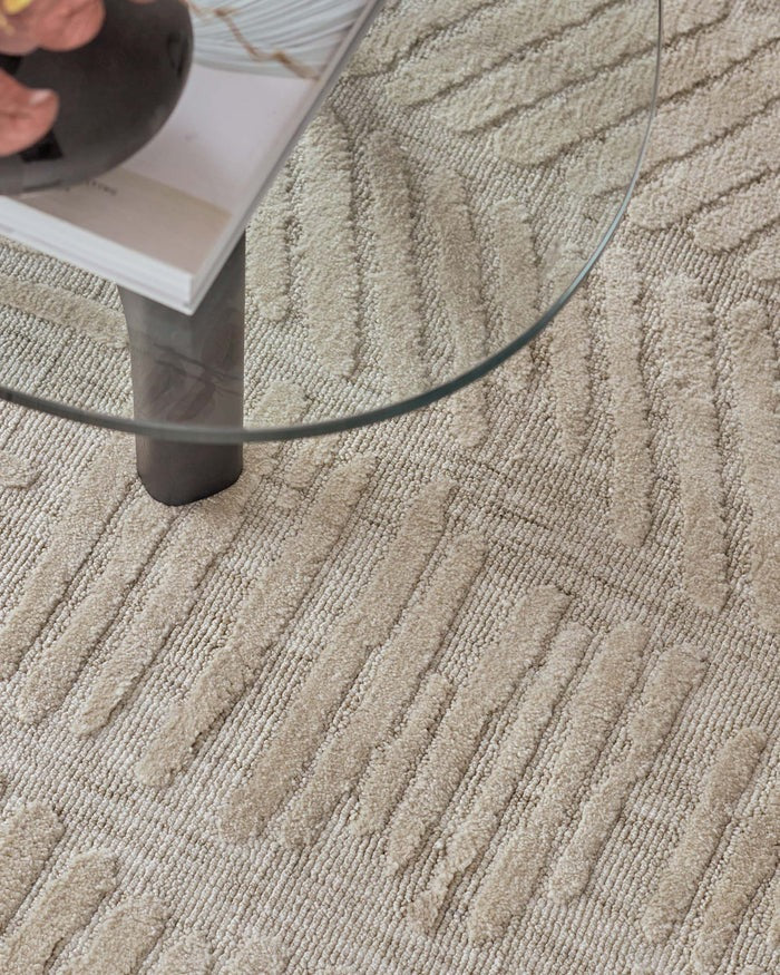 Porcelain Cream Textured Large Rug
