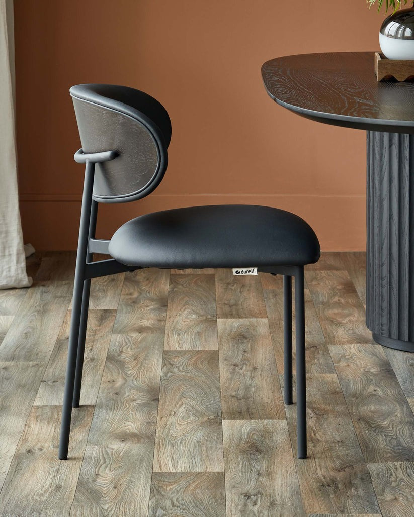 Cree Black Faux Leather Dining Chair - 2 Set