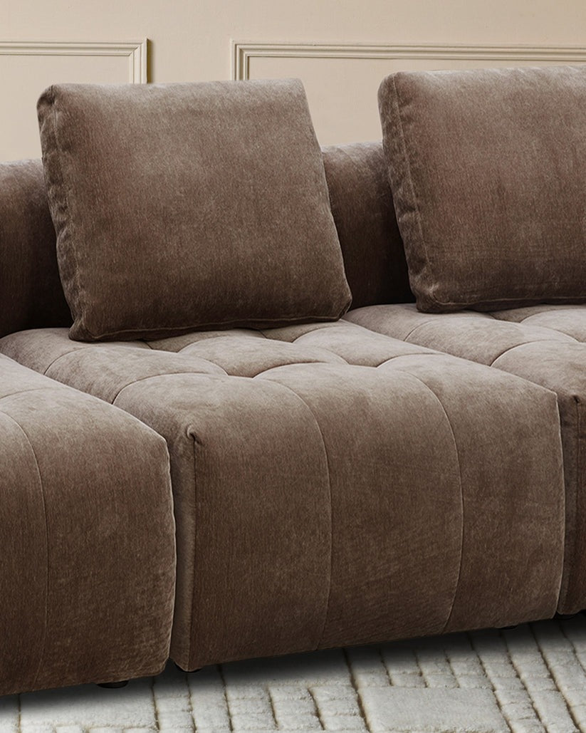 Lillian Mocha Fabric Single Sofa Module