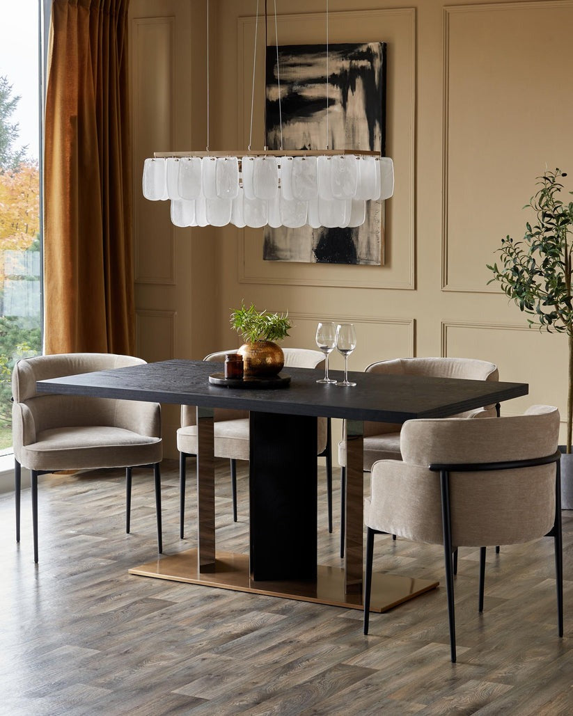Felix Champagne Chenille Dining Chair - 2 Set