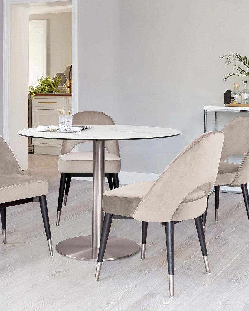 Clover Velvet Stainless Steel Dining Chair - 2 Set
